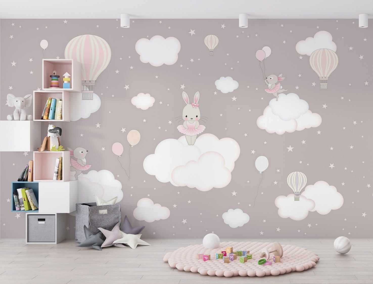 Ballerina Bunny Wall Mural - Mural Wonder