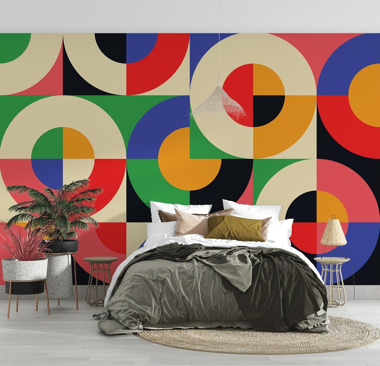Bauhaus Geometric Wallpaper Mural - Mural Wonder