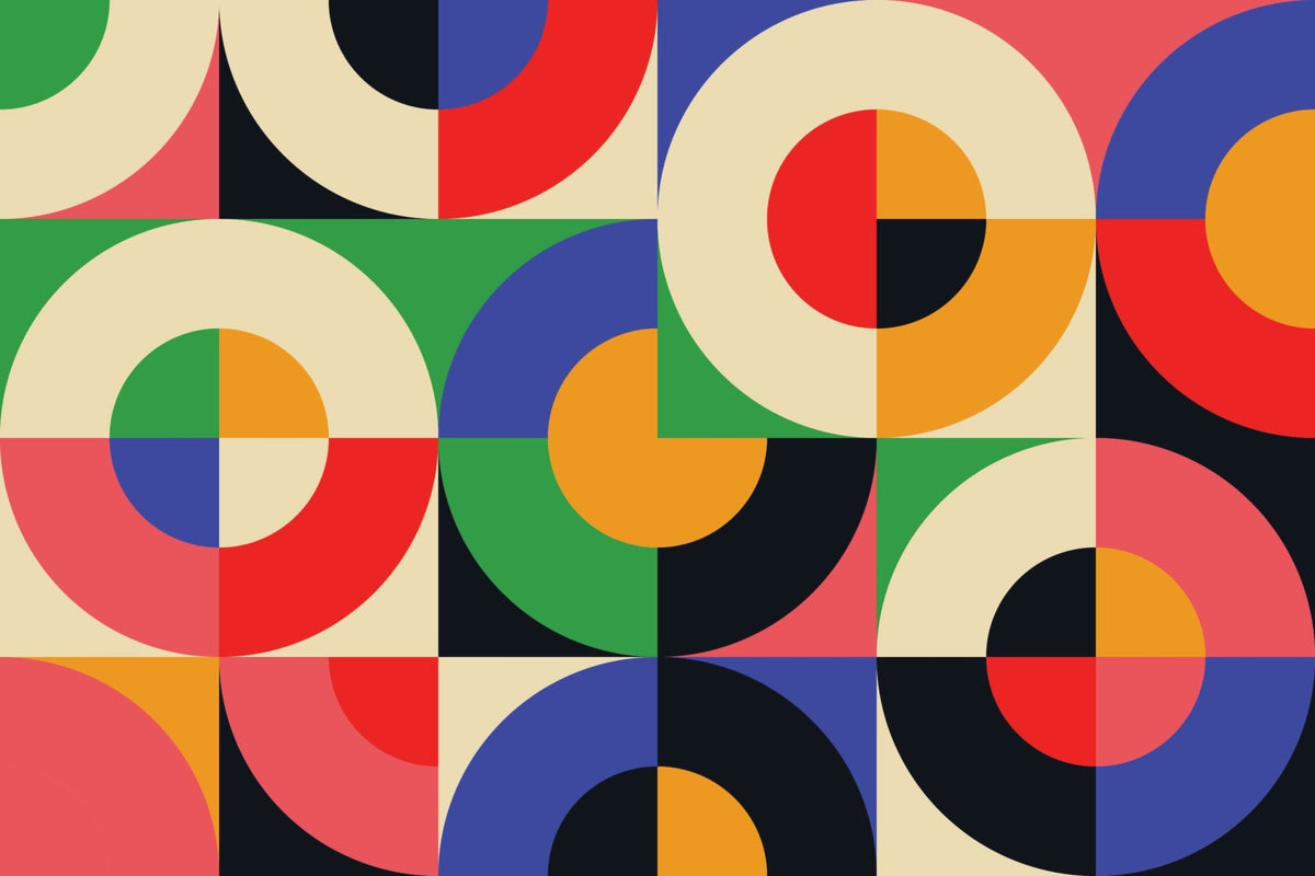 Bauhaus Geometric Wallpaper Mural - Mural Wonder