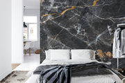 Black and gold marble wall mural - Mural Wonder