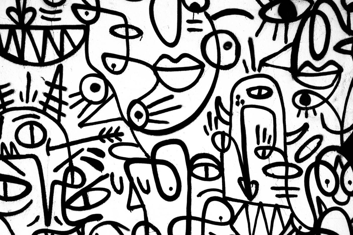 Black And White Graffiti Wallpaper Mural - Mural Wonder