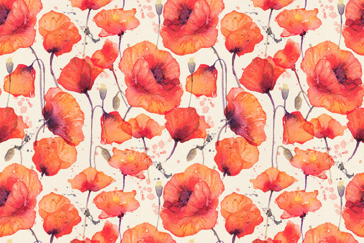 Poppies vintage wall mural image 1
