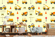 Excavators and dumpers wall mural image 2