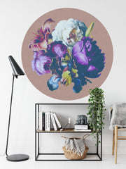 Bouquet of flowers circular wall mural image 3