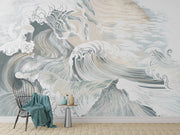 Grey Wave Wallpaper Mural image 2