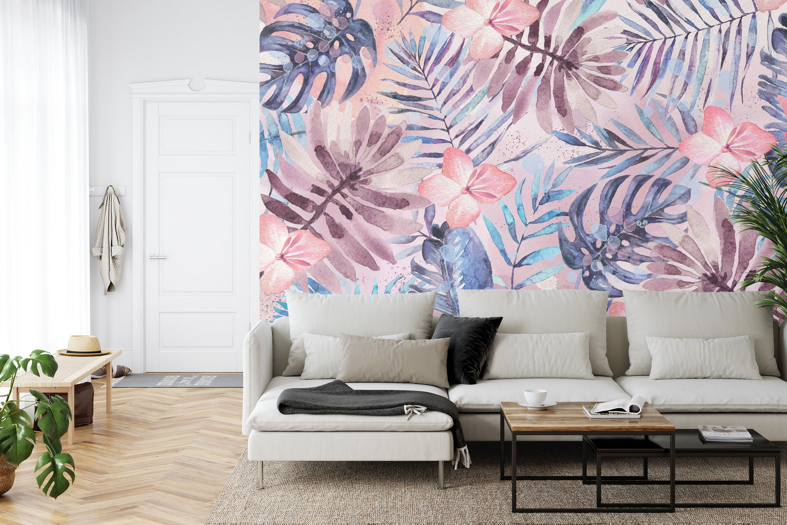 Monstera Leaves wall mural image 0
