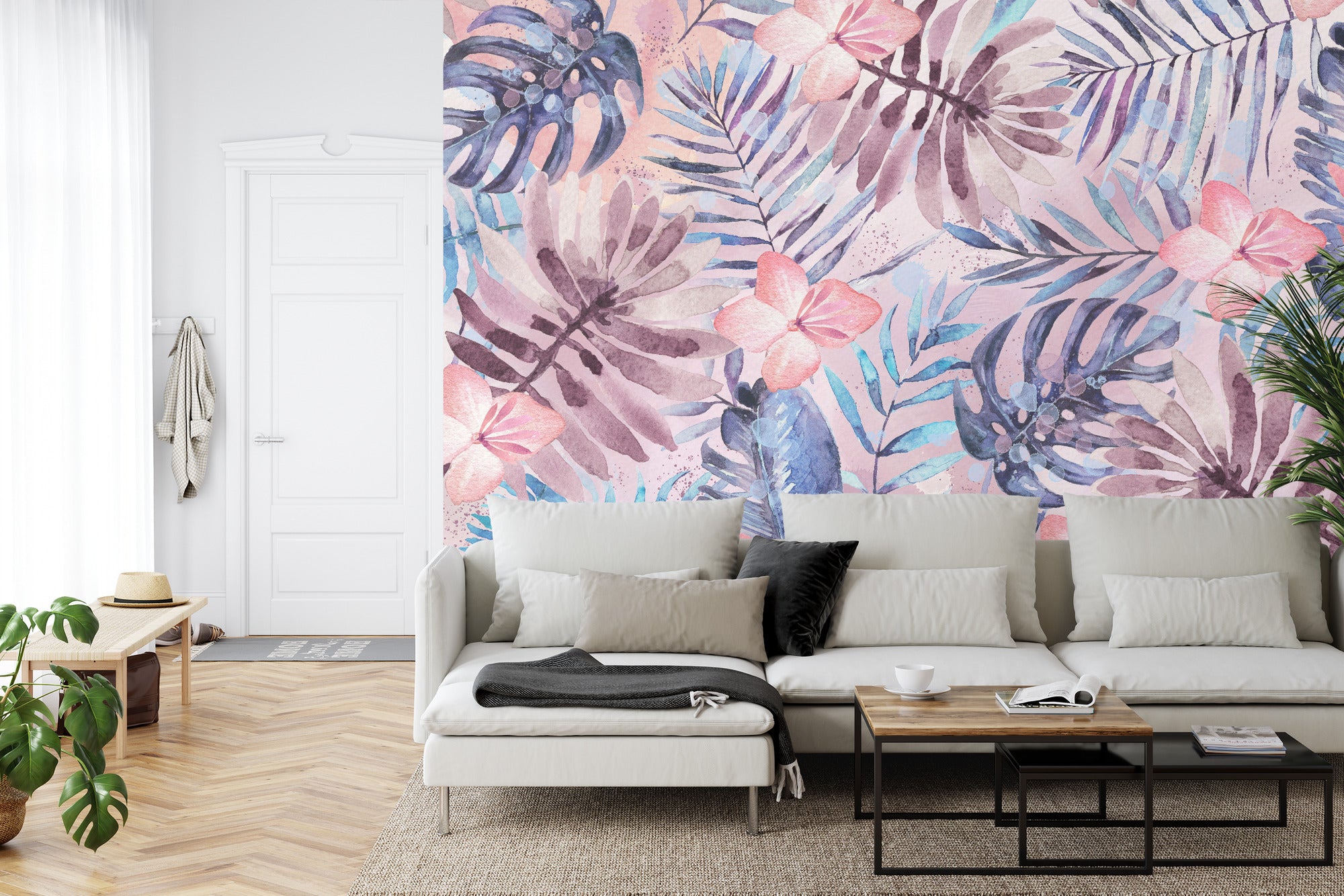 Monstera Leaves wall mural image 0