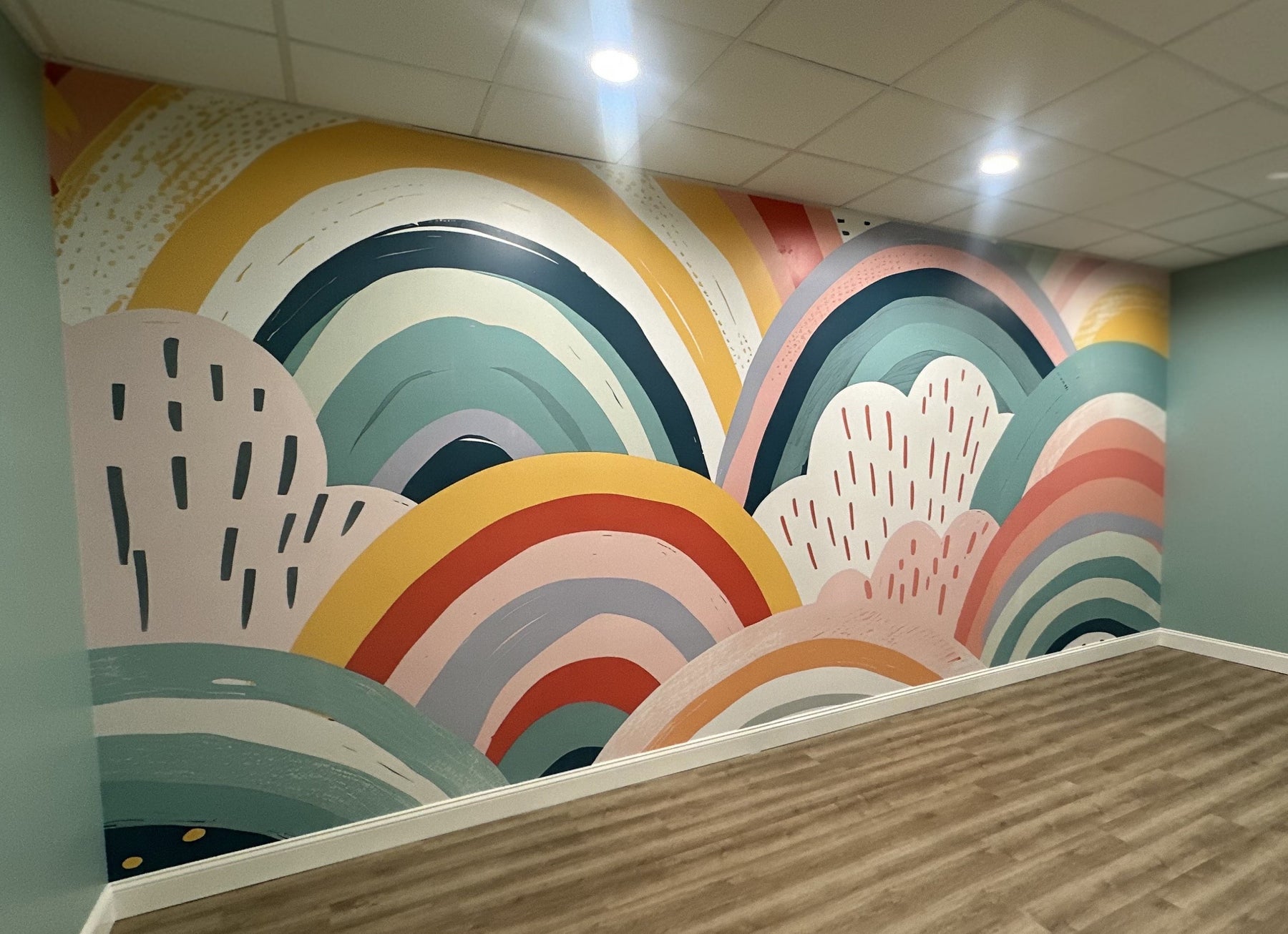 Pastel Rainbow Wall Mural