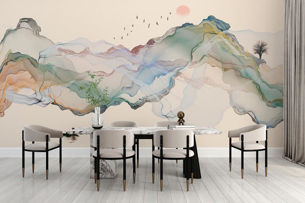 Ink Landscape Wallpaper Mural image 0