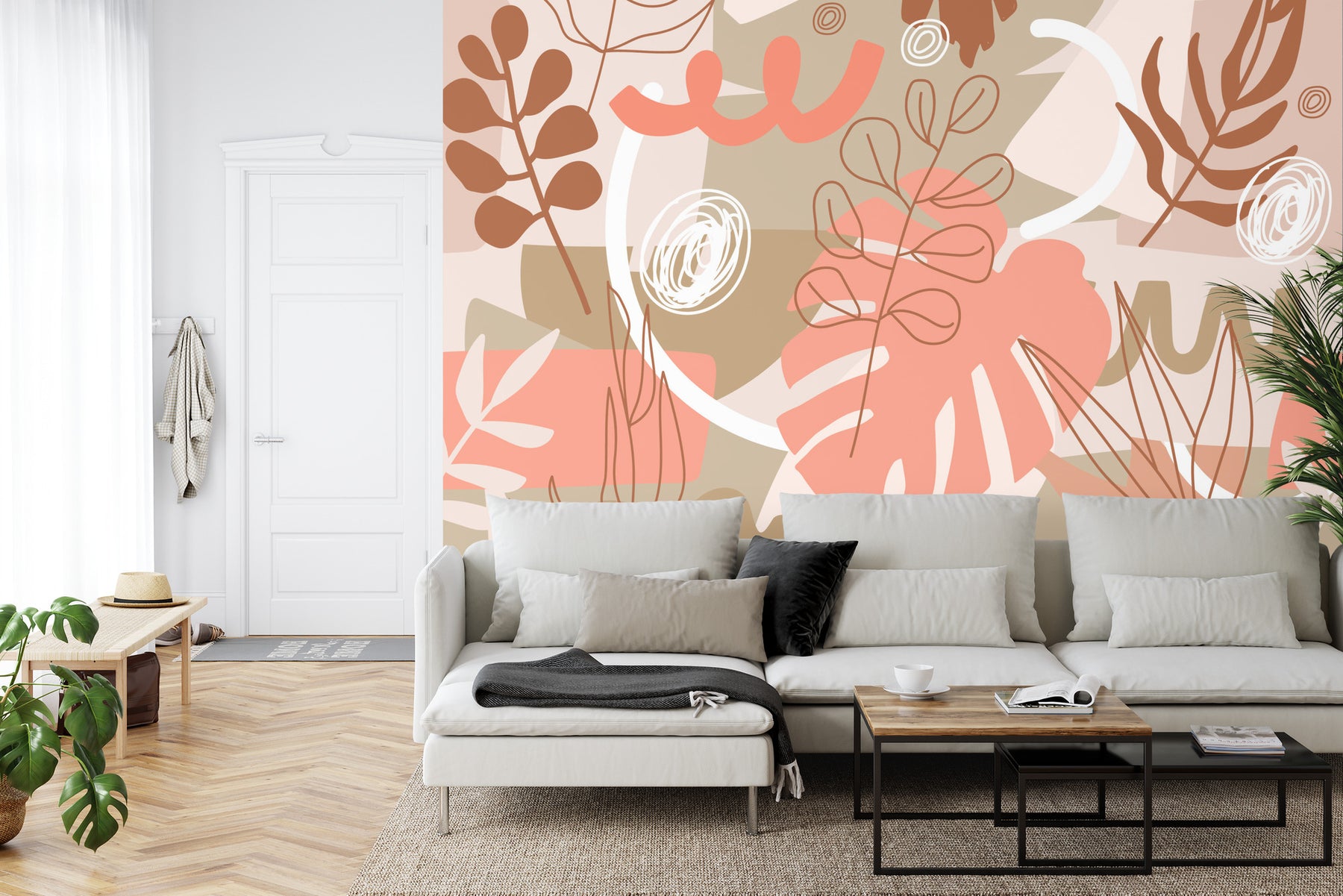 Leaves wall mural image 0
