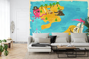 Cartoon treasure map wall mural image 2