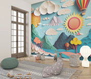 Papercut Landscape Wall Mural image 2