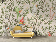Parrots Vintage Wall Mural image 1