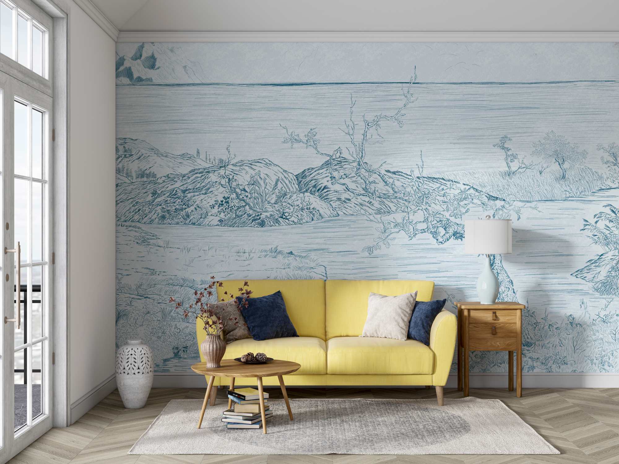 Blue Landscape Wallpaper Mural image 0