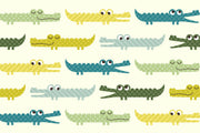 Colourful alligators wall mural image 1