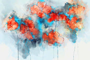 Watercolour Poppies Natural Canvas image 1