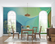 Green And Blue Wallpaper Mural image 2