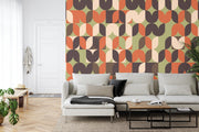 Retro pattern geometric wall mural image 4