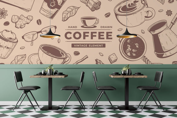 Coffee Shop Wall Mural