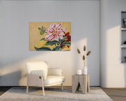 Peonies With Leaves  Natural Canvas image 0