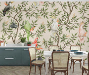 Parrots Vintage Wall Mural image 0