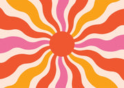 Retro Sunburst Wallpaper Mural image 1
