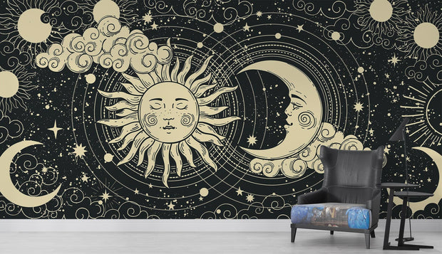 Sun And Moon Wallpaper Mural image 2