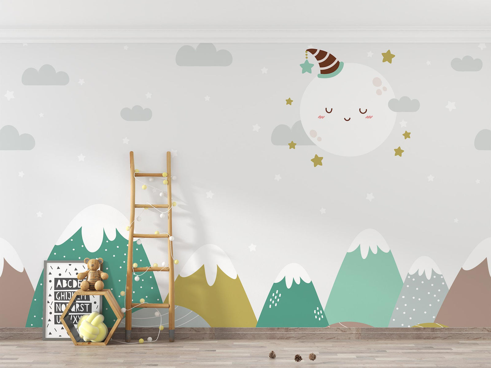 Sleepy Moon Wallpaper Mural image 0