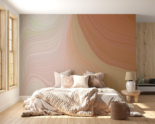 Rosy Brown Swirl Wallpaper Mural image 0