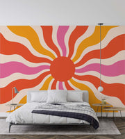 Retro Sunburst Wallpaper Mural image 3
