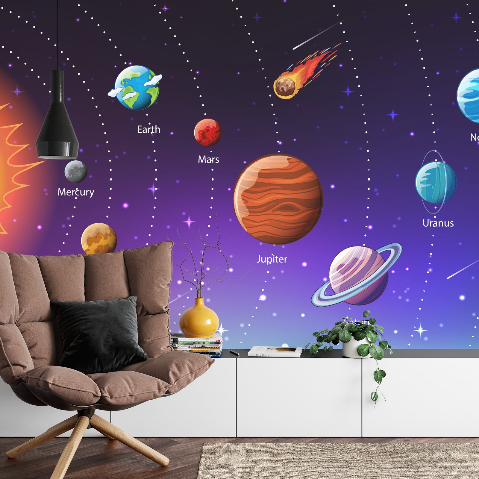 Solar system wall mural image 0