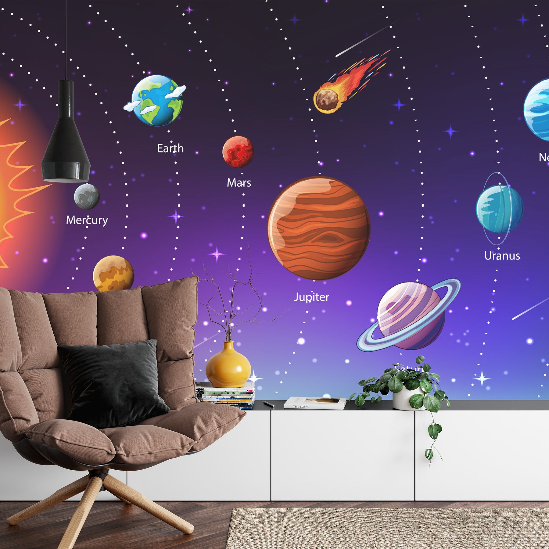 Solar system wall mural image 0