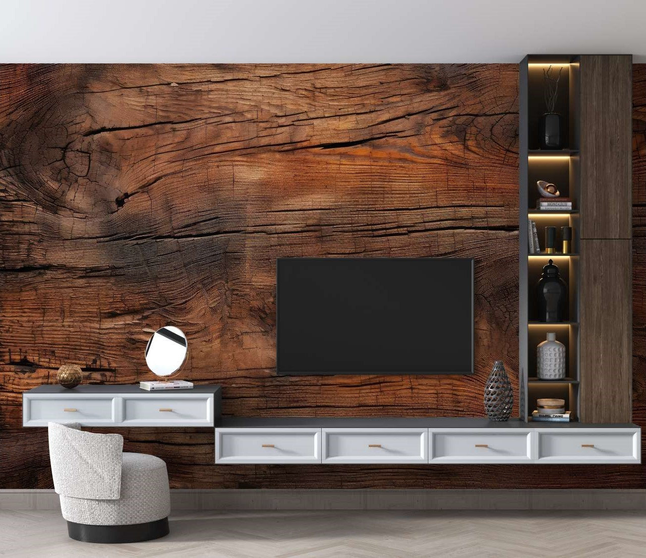 Vintage Wood Wallpaper Mural image 0