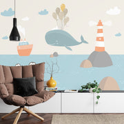 Children's room sea life wall mural image 2