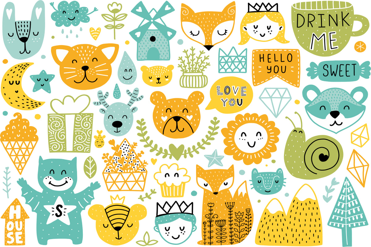 Woodland animal wall mural image 1