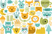 Woodland animal wall mural image 1