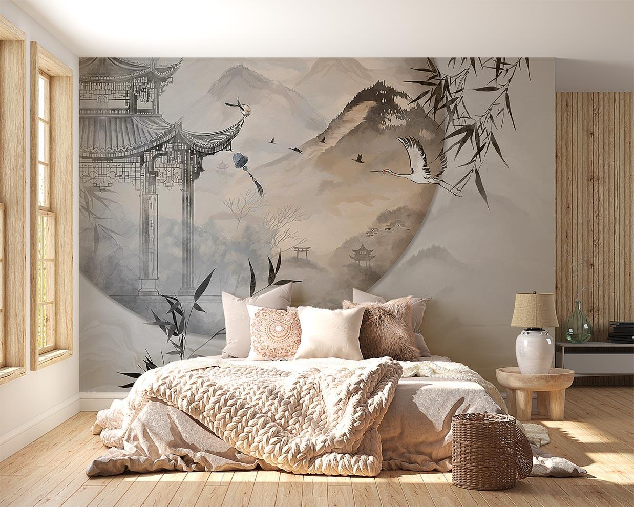 Oriental Pagoda Wallpaper Mural image 0