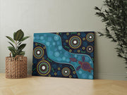 Dot Art Turtles Natural Canvas image 0