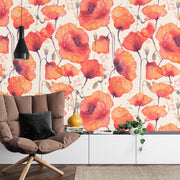 Poppies vintage wall mural image 2