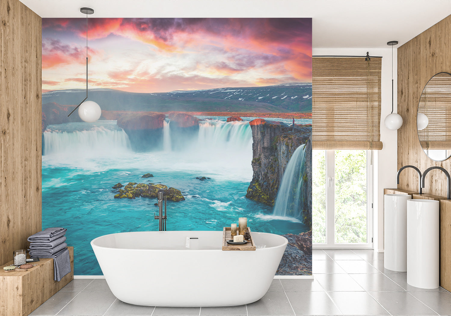 Godafoss Waterfall Wall Mural image 0
