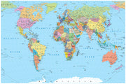 Colourful world map wall mural image 1