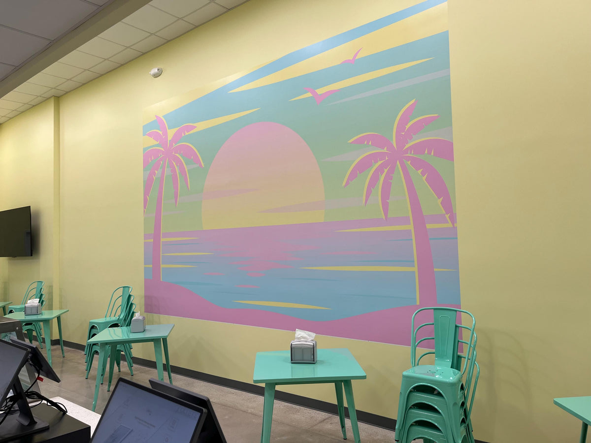 Retro Sunset Wall Mural