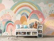 Pastel Rainbow Wall Mural