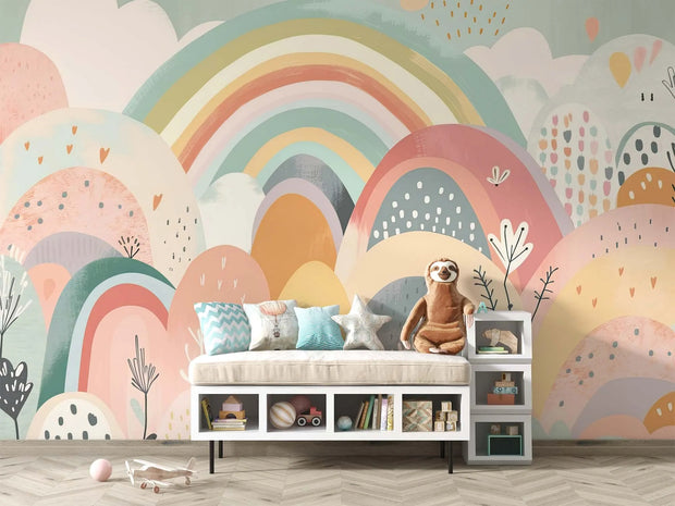 Pastel Rainbow Wall Mural