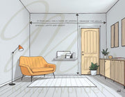 Illustrated wall and doorway measuring guide