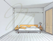 Illustrated bedroom wall measuring guide