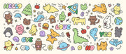 Colourful Animal Doodle Wall Mural – full artwork
