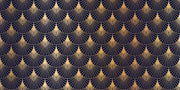 Gold-coloured Art Deco fans on deep navy — artwork view