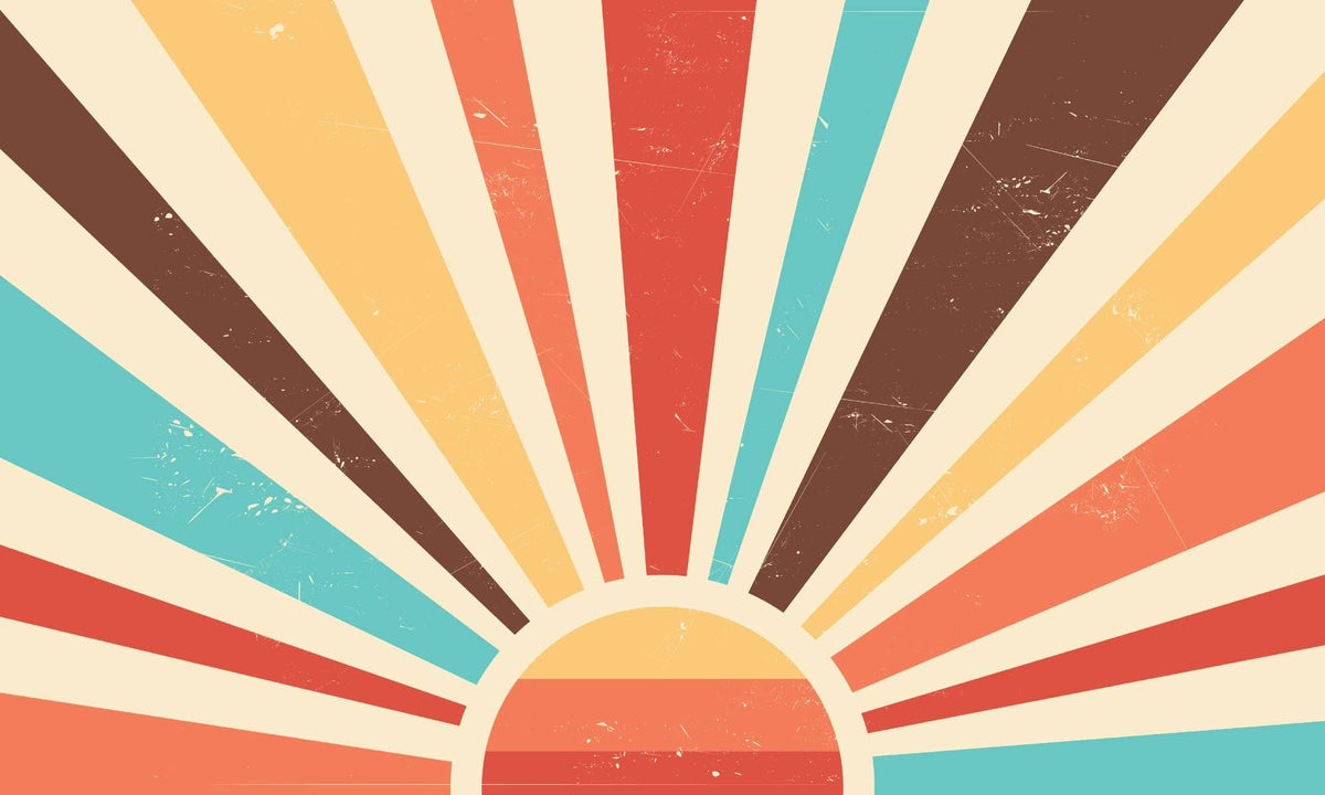 Mid-Century Sunburst Wall Mural – artwork design