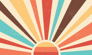 Mid-Century Sunburst Wall Mural – artwork design